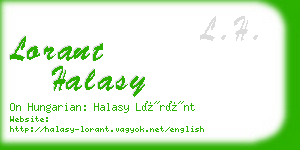 lorant halasy business card